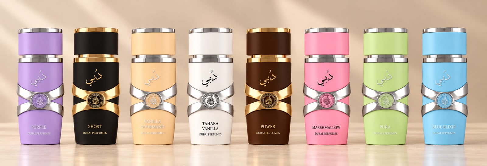Les huit parfums Dubaï Perfumes et leurs coffrets